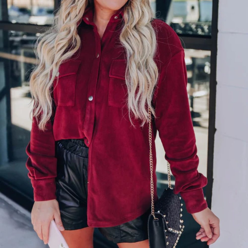 Wine Collared Shacket
